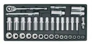 Sealey Tool Tray with Socket Set 35pc 3/8"Sq Drive TBT20