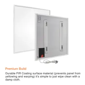 Mirrorstone 350W Nexus Wi-Fi Infrared Heating Panel With White Frame For Ceiling Installation (With Suspension Kit)