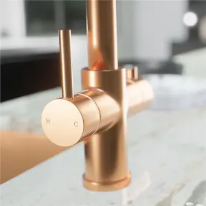 Liquida EBT411CP 4 In 1 Brushed Copper Kitchen Instant Boiling Hot Water Tap