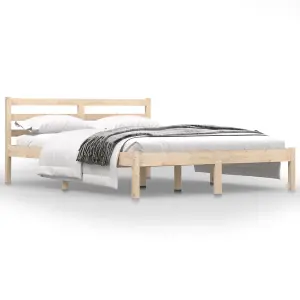 vidaXL Bed Frame Solid Wood Pine 135x190 cm Double