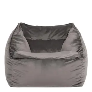 icon Natalia Velvet Armchair Bean Bag Charcoal Grey Giant Bean Bag Chair