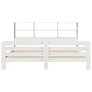 Berkfield Bed Frame without Mattress White 180x200 cm Super King Solid Wood Pine