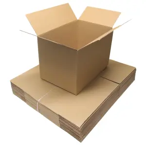 Large Strong Brown Cardboard Moving Storing Boxes L45.7cm x W30.5cm x H30.5cm - Pack of 20