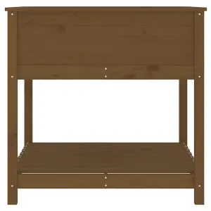 Berkfield Planter with Shelf Honey Brown 82.5x82.5x81 cm Solid Wood Pine