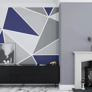 Art For the Home Shard Geo Navy Print To Order Fixed Size Mural