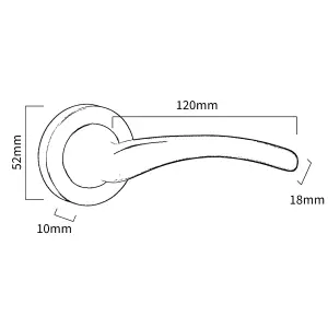 Zena Door Handle Modern Design Satin Nickel Lever on Rose Internal + Latch & Hinges