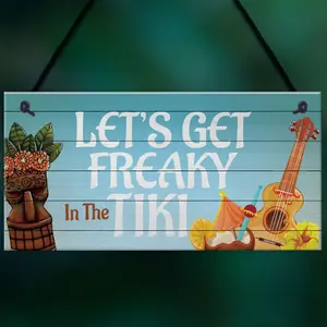 Red Ocean Novelty Tiki Bar Sign Home Bar Decor Cocktail Bar Garden Decor Hanging Plaque