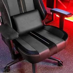 X-Rocker Onyx PC Office Gaming Chair, Ergonomic Computer Desk Chair, Velvet & Faux Leather with Lumbar Support - BLACK / GOLD