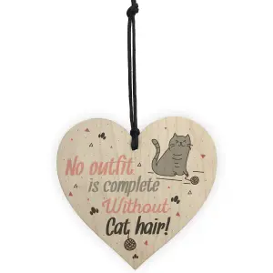 Red Ocean Cute Funny Friendship Gift Idea CAT Kitty Animal Lover Wooden Hanging Heart Sign Plaque