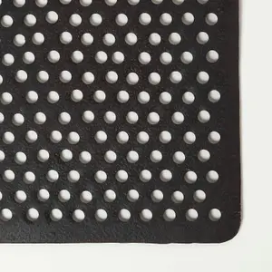 Homescapes Set of 2 Honeycomb Black Rubber Door Mats 75 x 45 cm