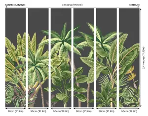 Origin Murals Tropical Palm Trees Black Matt Smooth Paste the Wall 300cm wide x 240cm high