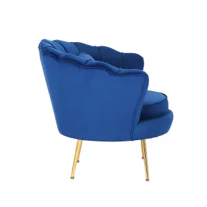 Velvet Blue Daisy Accent Chair