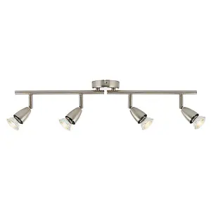 Luminosa Amalfi Adjustable 4 Light Spotlight Satin Nickel, GU10