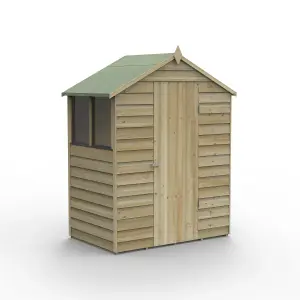 Forest Garden 5x3 ft Apex Wooden Shed with floor & 2 windows (Base included)