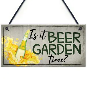 Red Ocean Signs Garden Time Hanging Garden Shed Sign Wall Pub Bar Plaques Friendship Gifts