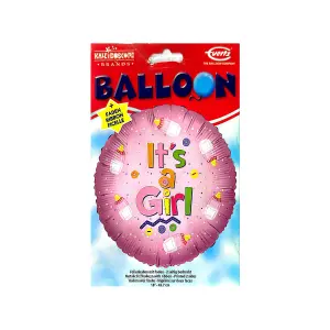 Everts Its A Girl Bottle Foil Balloon Pink (One Size)