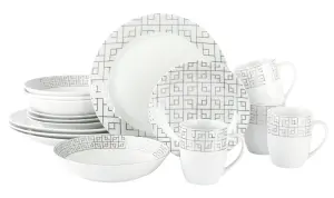 16 Piece platinum Glitz Dinner Set