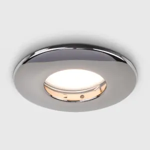 ValueLights Downlight Fire Rated IP65 Black Chrome Ceiling Light Fitting 6 Pack With Cool White Bulbs