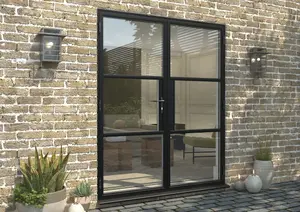 Green & Taylor Heritage Black Aluminium French Doors - 1790 x 2090mm (WxH)