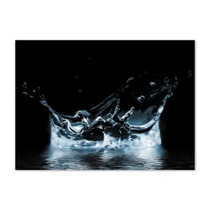 Toughened 6mm Glass Kitchen Splashback 90 x 65cm Water Splash 2 - Polished Edge Heat Resistant Back Splash for Cookers Hob