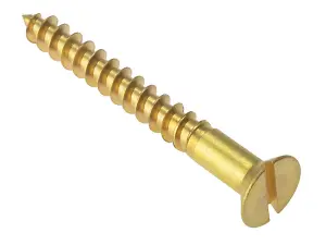 ForgeFix CSK13410BR Wood Screw Slotted CSK Solid Brass 1.3/4in x 10 Box 200 FORCSK13410B