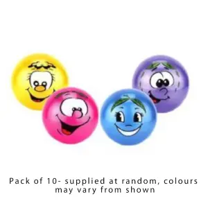 25Cm Fruit Face Ball Assorted Colours  Pack Of 10 (Deflated)