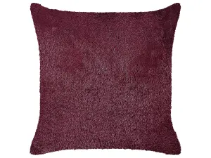 Throw Cushion PILEA Faux Fur 45 x 45 cm Solid Burgundy