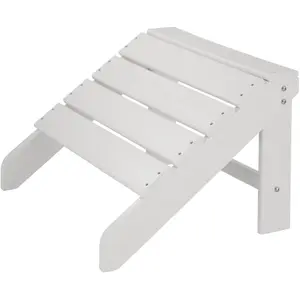 Footstool - weatherproof UV-resistant foot rest for Adirondack garden chair - white/white