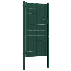 Berkfield Fence Gate PVC and Steel 100x204 cm Green