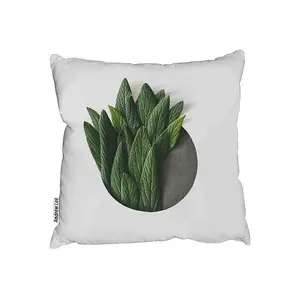 Minimal Green Leaves Cushion / 60cm x 60cm