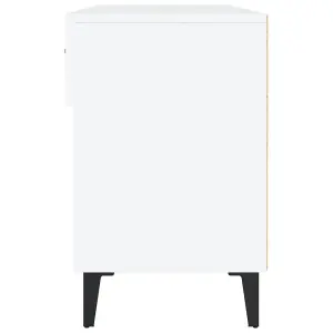 Berkfield Shoe Cabinet High Gloss White 102x35x55 cm Engineered Wood