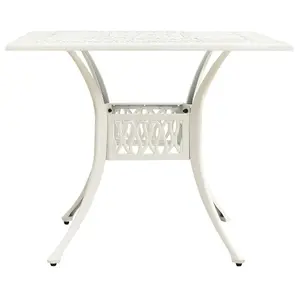 Berkfield Garden Table White 90x90x73 cm Cast Aluminium