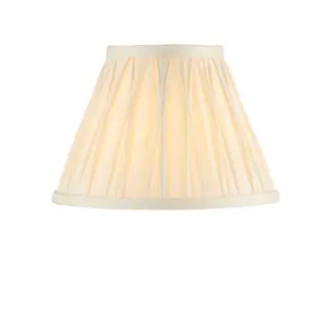 Tapered Cylinder Lamp Shade - Ivory Silk - 40W B22 - 8 Inch Pleated Design