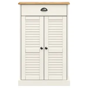 Berkfield Shoe Cabinet VIGO White 60x35x96 cm Solid Wood Pine