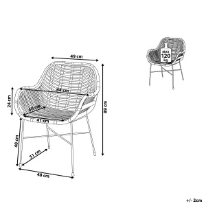 Dining Chair CANORA Rattan Brown