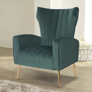 Velvet Emerald Green Talia Accent Chair