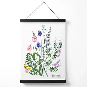 Blue and Purple Wild Flowers Flower Market Simplicity Medium Poster with Black Hanger