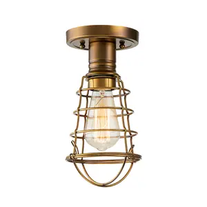 Elstead Quoizel Mixon Semi Flush Ceiling Light Weathered Brass