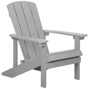 Garden Chair ADIRONDACK with Footstool Light Grey