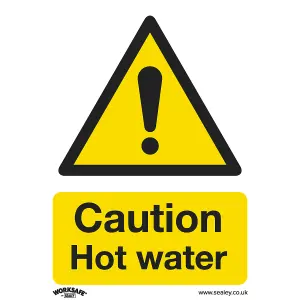 Sealey Warning Safety Sign Caution Hot Water Rigid Plastic 75 x 100mm SS38P1