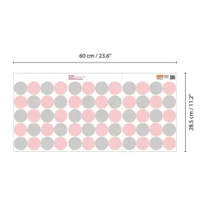 Walplus Polka Dots Pink & Greykids Sticker PVC Pink, Light Grey