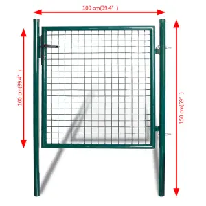 Berkfield Single Door Fence Gate Powder-Coated Steel