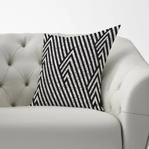 Oblique Black Grunge Pattern Cushions 60cm x 60cm