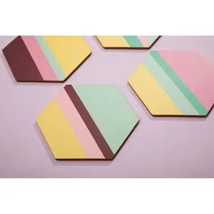 Maison by Premier Mimo Set Of 4 Miami Striped Gold Foil Coasters