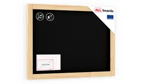 ALLboards Black chalkboard 70x50 cm natural wooden frame