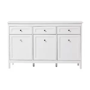 130 x 40 x 80cm Classic White Large Storage Cabinet with Drawers Doors