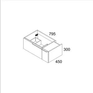 Banyetti Siena 800mm Wall Hung Basin Unit with Matt Black Handles - Carrara Marble