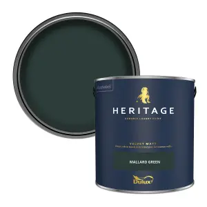 Dulux Trade Heritage Mallard Green Velvet matt Wall paint, 2.5L