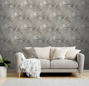 Paradise Palm luxury heavyweight wallpaper - Taupe