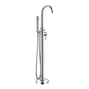 Luxury Freestanding Bath Shower Mixer Tap in Polished Chrome